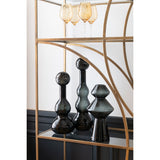 Vase J-Line Carol en verre noir, élégant et moderne, parfait pour vos bouquets.