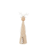 Renne déco Teddy J-Line en métal et bois, vue de face, style vintage