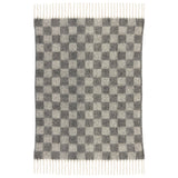 Plaid recyclé Isabel damier Ardoise 130 x 160