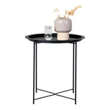Table d'appoint Bastia en acier noir avec plateau rond
