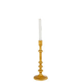 Bougeoir J-Line Classic en aluminium ocre, vue de face montrant sa hauteur.
