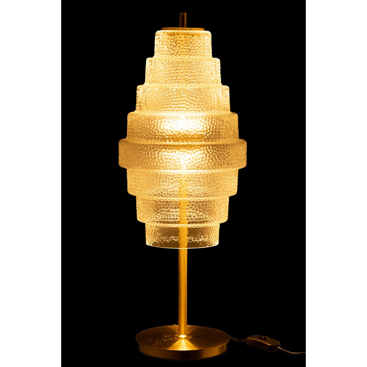 Vue latérale de la lampe J-Line montrant le verre transparent
