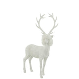 Figurine renne J-Line en polyresine blanc, vue de profil