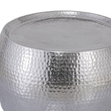 Table basse 2 Set Dakar autour de Ø 55/43 x H 30/28 cm en aluminium argenté martelé