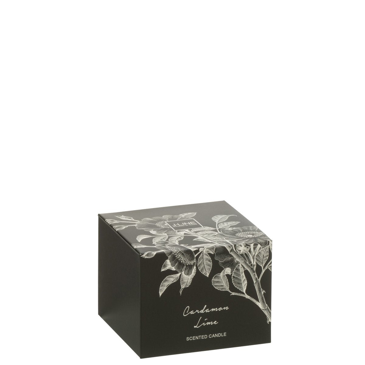 Bougie parfumée J-Line Cardamome Lime Coco, vue de face avec son design multicolore.