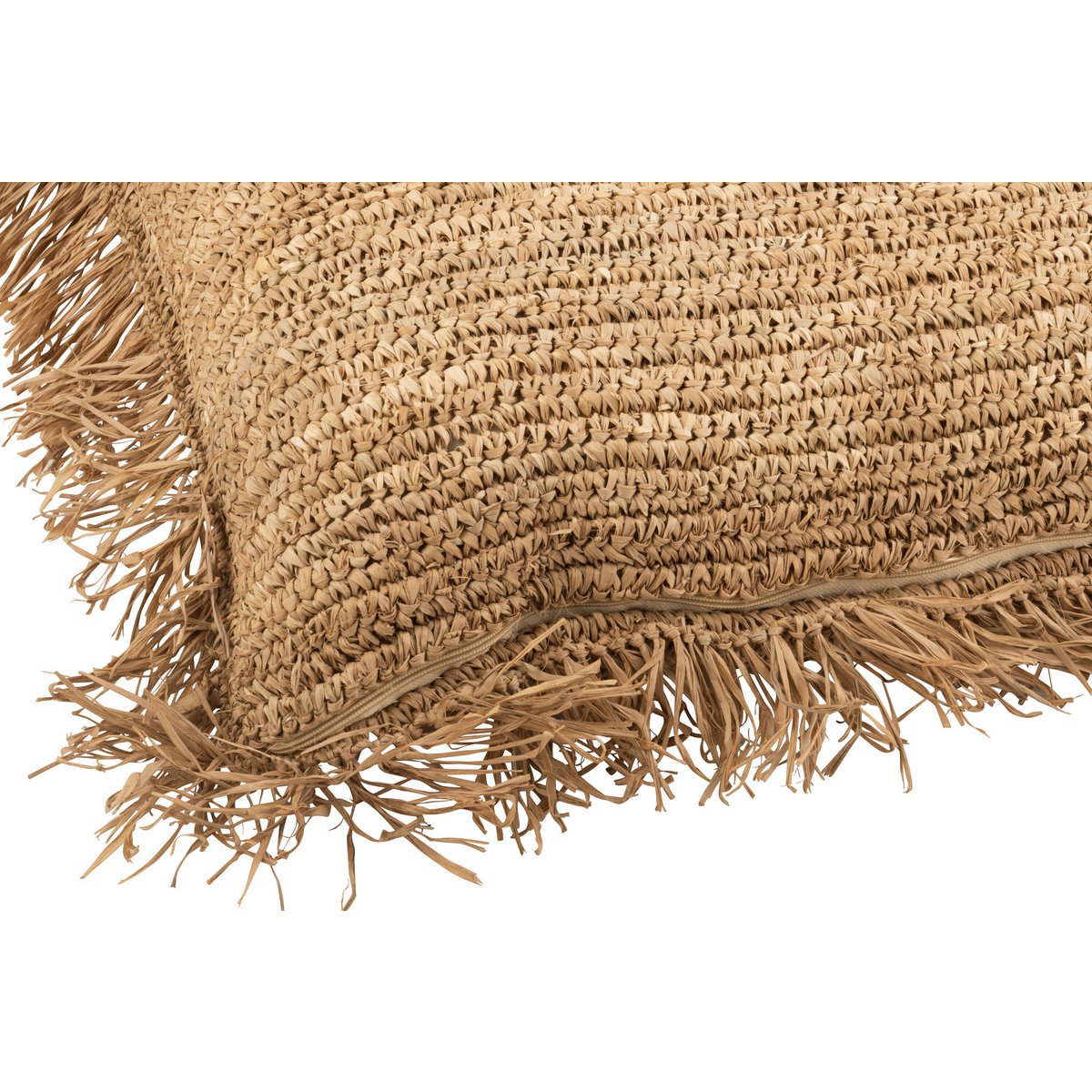 Coussin J-Line en jute naturel, vue de face