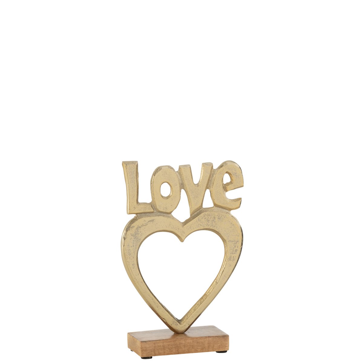 Serre-livres J-Line Love Heart en or avec design moderne et élégant