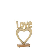 Serre-livres J-Line Love Heart en or avec design moderne et élégant