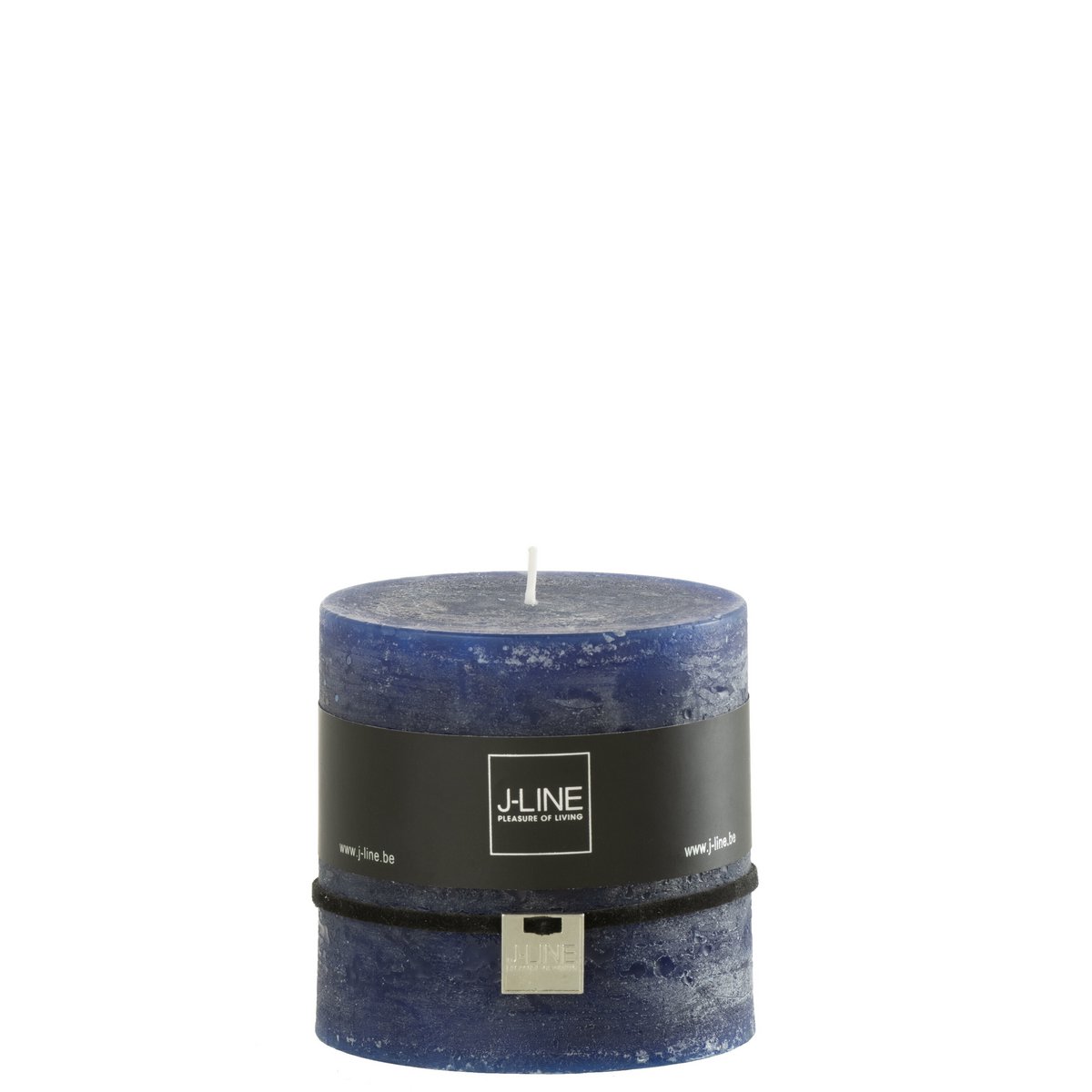 Bougie cylindrique J-Line bleu foncé, élégante et raffinée, 10 cm de diamètre