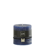 Bougie cylindrique J-Line bleu foncé, élégante et raffinée, 10 cm de diamètre