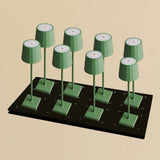 Lot de 8 lampes de table rechargeables vert sauge