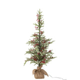Détail des LED en plastique vert neige et rouge sur le sapin J-Line