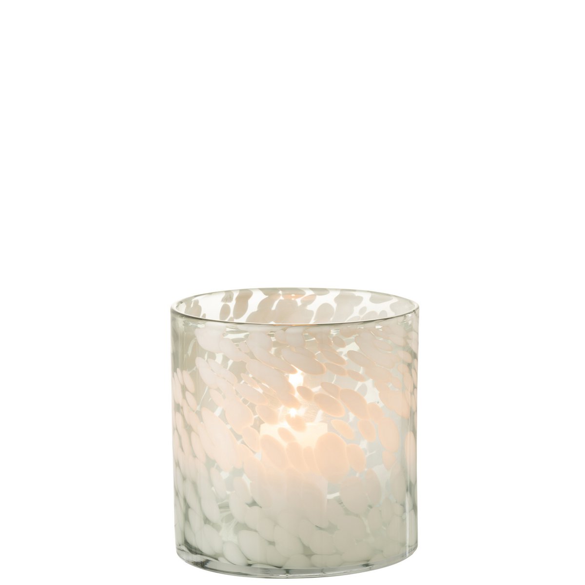 Lanterne J-Line Speckle en verre gris et blanc vue de face