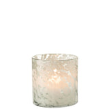 Lanterne J-Line Speckle en verre gris et blanc vue de face