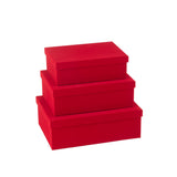 Détail du velours rouge de la boîte J-Line