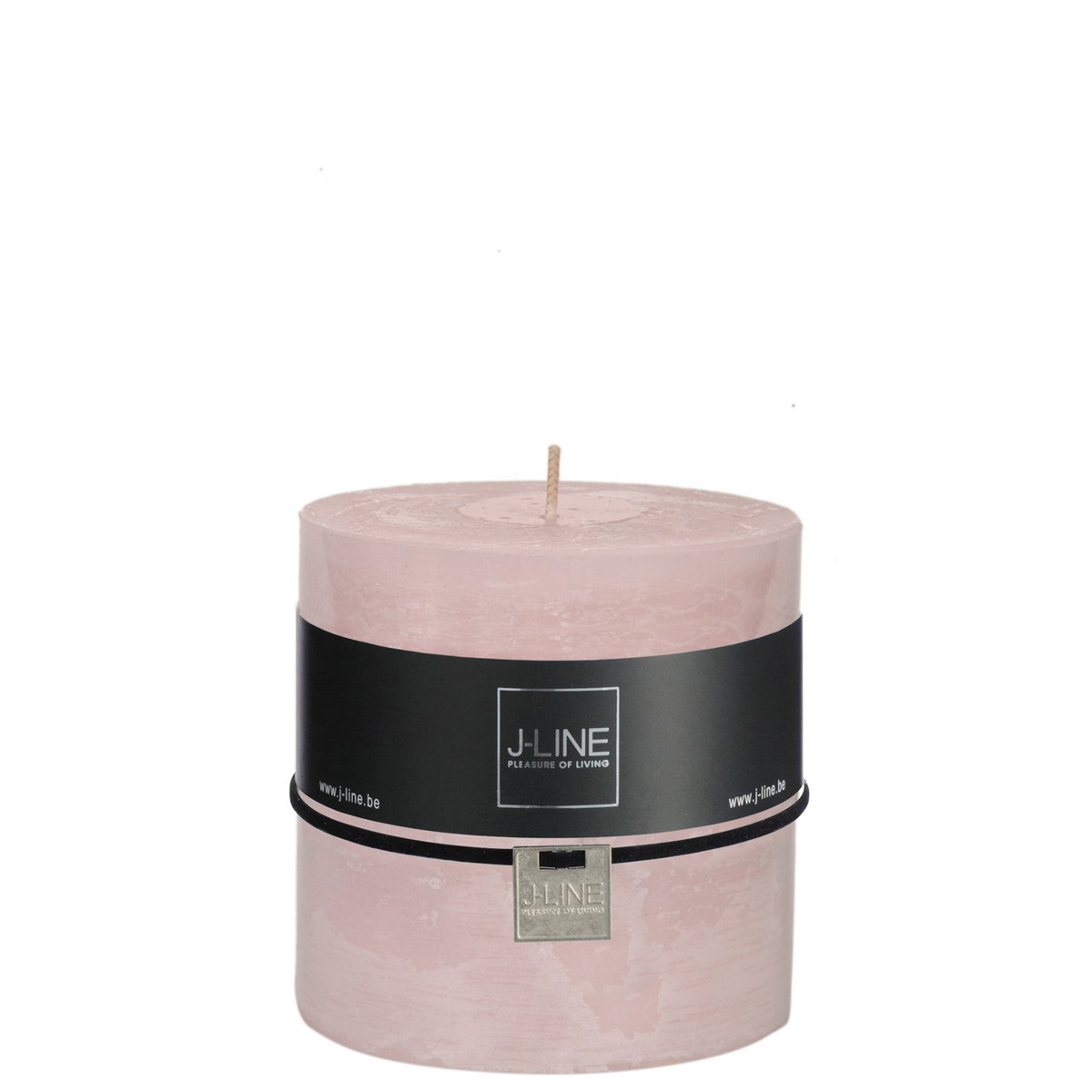 Bougie cylindrique J-Line en rose poudré, élégante et moderne