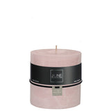 Bougie cylindrique J-Line en rose poudré, élégante et moderne