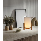 Lampe cordiale "Madita" 32 cm de haut, en blanc / nature, avec LED intégrée, dimmable avec capteur tactile