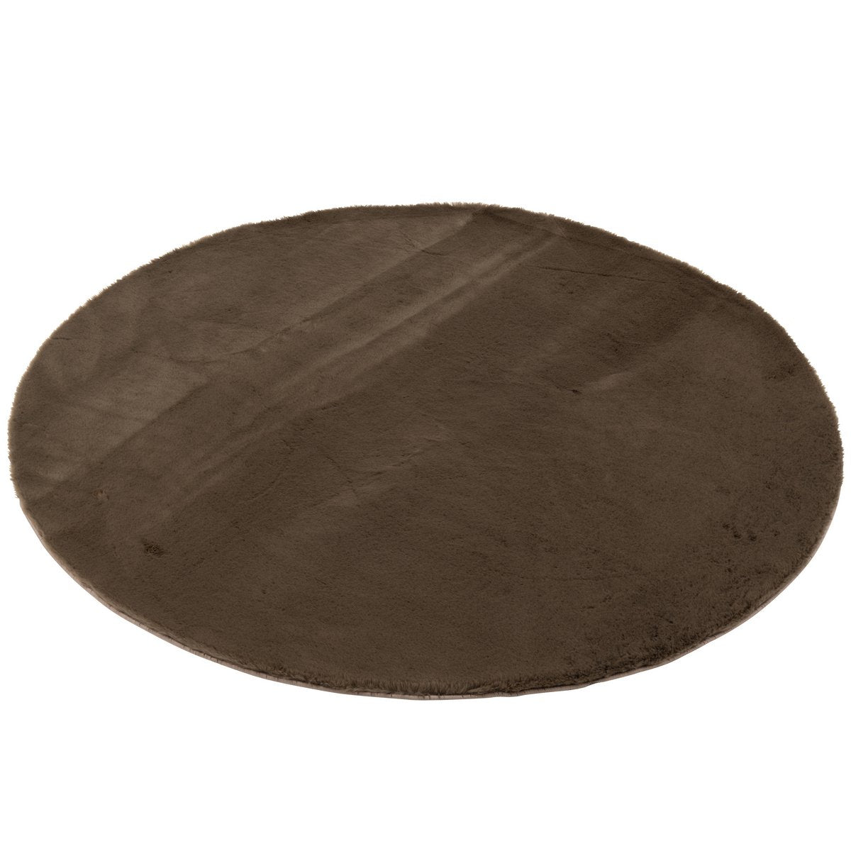 Tapis J-Line Cutie Rond en polyrésine marron, vue de dessus