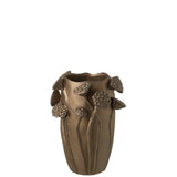 Vase étroit J-Line en céramique, couleur cuivre, ambiance chaleureuse