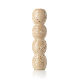 Bougeoir Conique Totem en Travertin - Beige - L