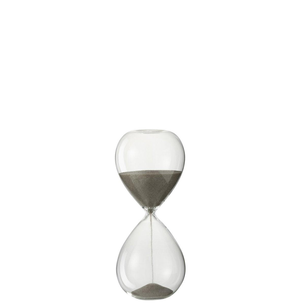 Sablier déco en verre gris sur table, décoration raffinée