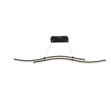 LED PRENDANT LUMIN "ONDA", lampe suspendue en métal et en plastique en noir, avec des LED fermement intégrées, l'éclairage pour le salon, la salle à manger ou le bureau, 96 cm de long