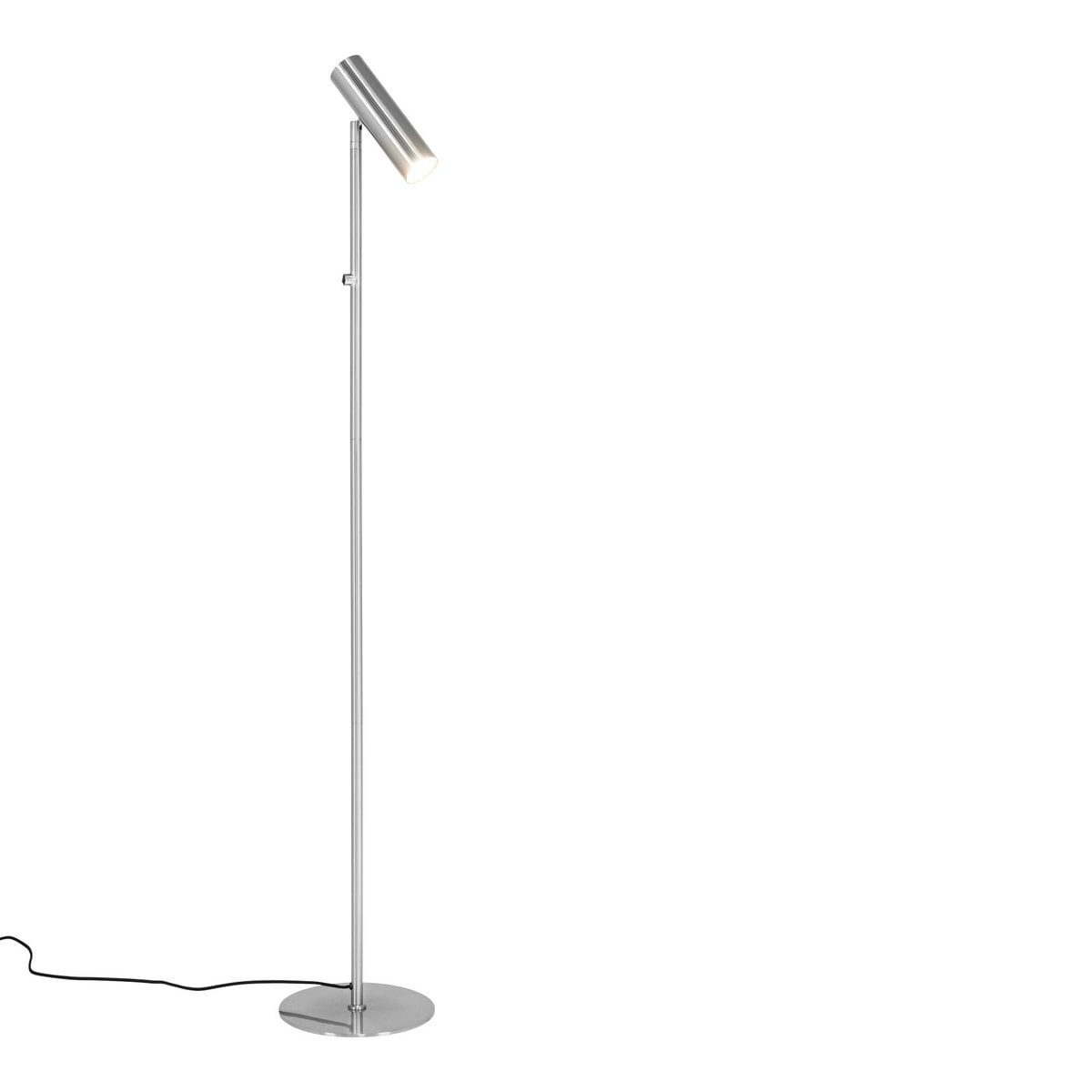 Vue rapprochée du lampadaire Paris en acier argenté