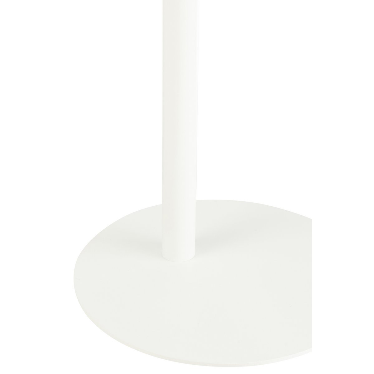 Table d'appoint J-Line Ice en métal blanc, vue de dessus