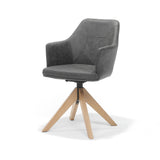 Calvin Armchair pivotant en chêne et anthracite douce
