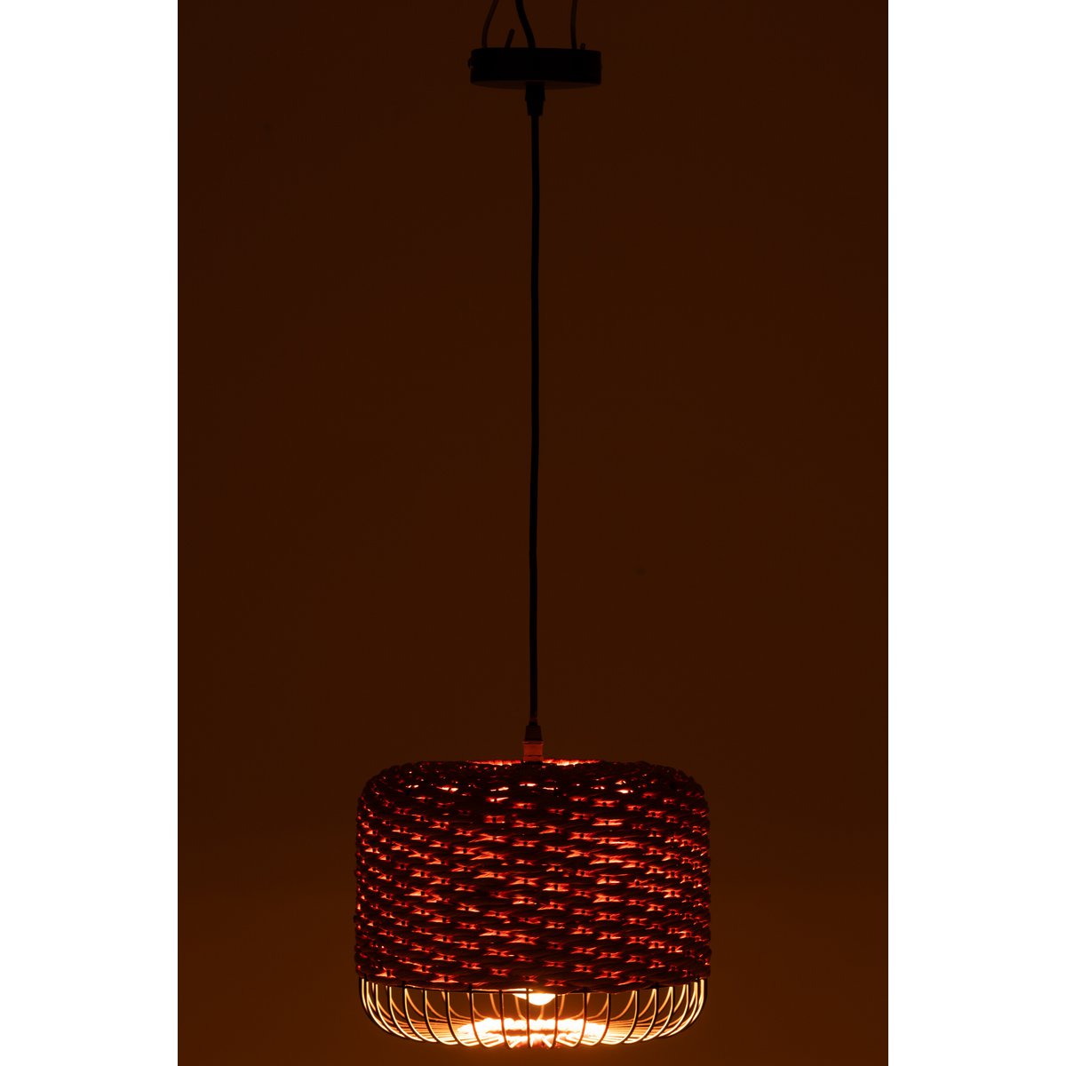 Détail du plafonnier orange J-Line en métal