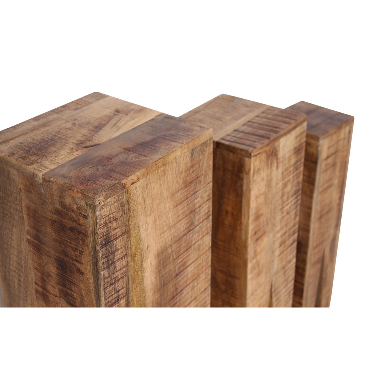 Ensemble de trois tabourets fleur en bois