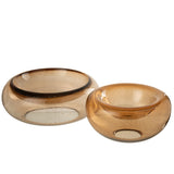Bol décoratif J-Line Carol - verre - marron - L