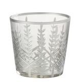 Lanterne J-Line Chloé en verre transparent avec finition argentée, petite taille