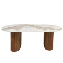 Table à manger Urban Chique en céramique et marbre, vue de face