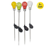 Set de 4 piquets solaires décoratifs "ampoule"