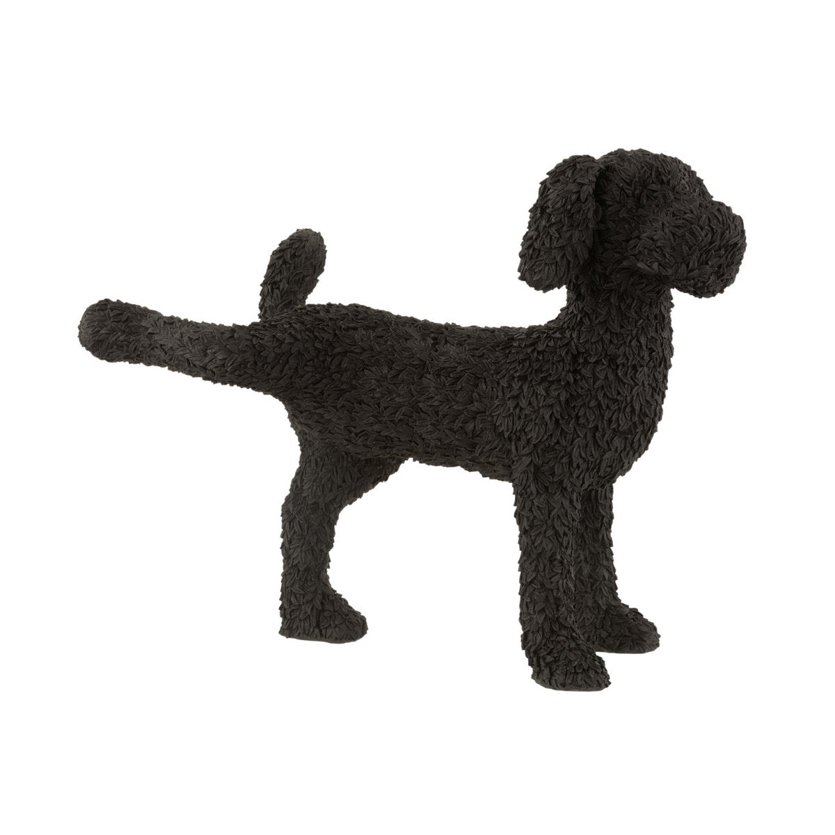 Figurine Chien Max en polyresine noire, design moderne et élégant
