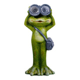 LED SOLAR LUMIÈRE "FROG" debout pour la terrasse et le jardin, en céramique verte, avec des LED fermement construites, lampe de décoration pour 30 cm de haut