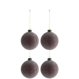 J-Line Boule de Noël Perles en verre bordeaux, boîte de 4, vue détaillée