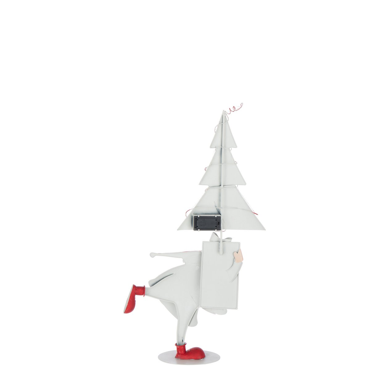 Vue latérale de la figurine J-Line Sapin du Père Noël sur une étagère