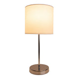 Lampe de table "New York", lampe de table en métal classique avec des lames de texte en blanc, avec une prise E27, 38,5 cm de haut, parfaite pour le salon, la salle à manger, le couloir et le bureau