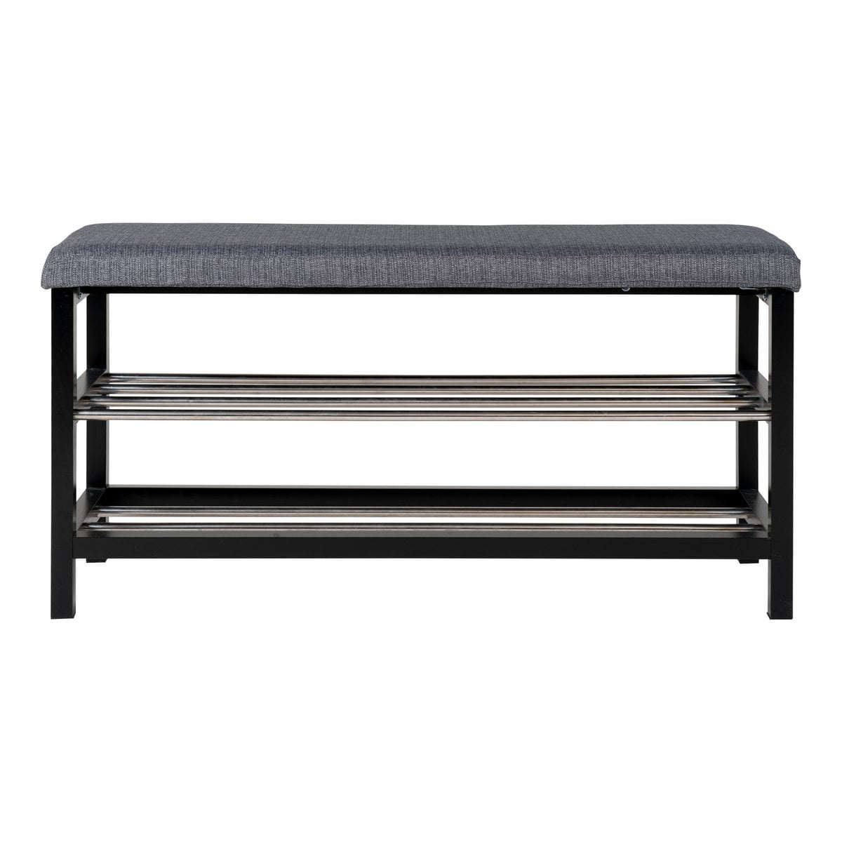 Détail du coussin en polyester gris du banc Padova