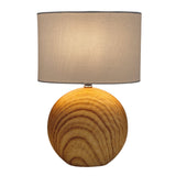 Lampe de table Woody en céramique blanche avec abat-jour en tissu
