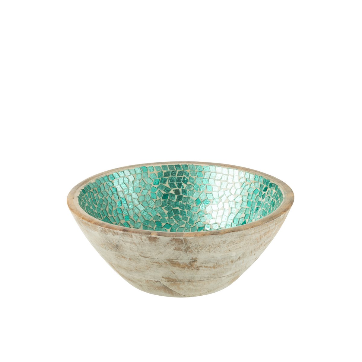 Bol J-Line Mosaic en bois vert, vue de face