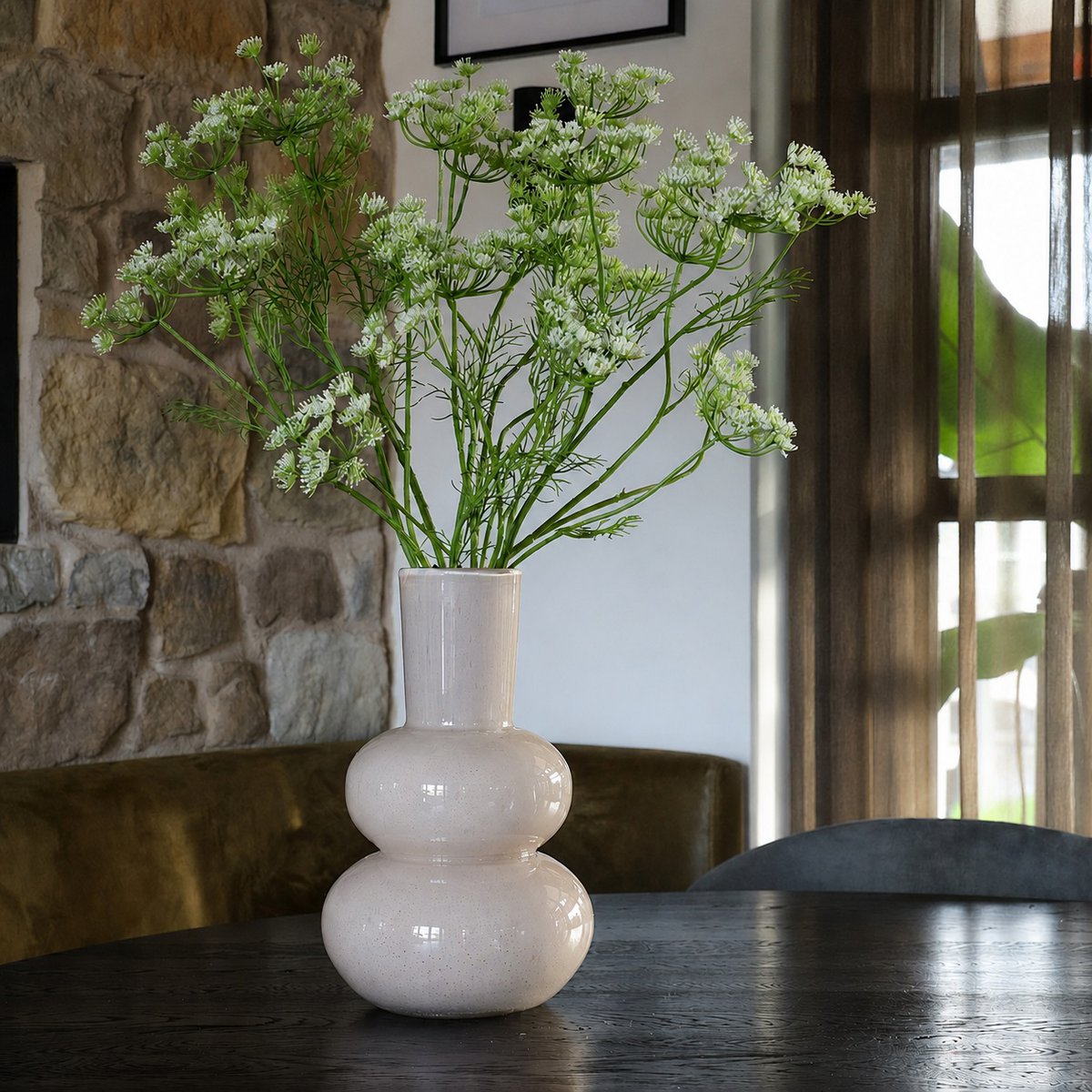 Vase Lindi Elite en verre ivoire