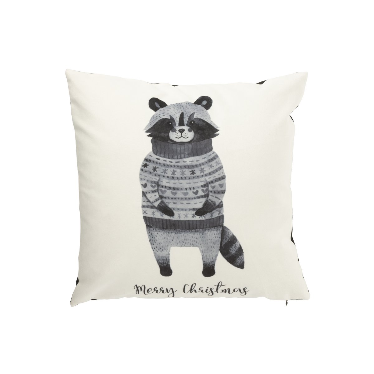 Coussin Raccoon J-Line sur un canapé, ambiance élégante