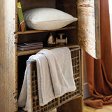 Plaid Barry Lin 130x160 en microfibre douce, coloris beige