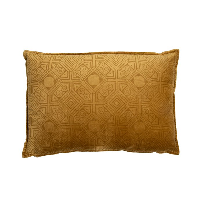 Coussin velours Donna moutarde 60x40
