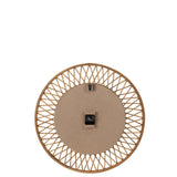 Horloge J-Line Wise Wonder en rotin naturel, vue de face