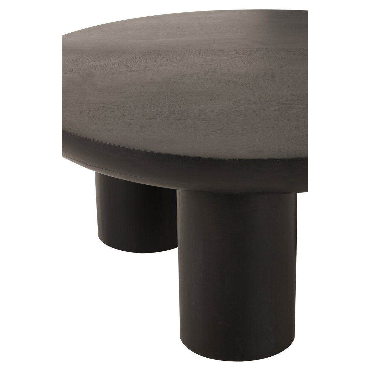 Table basse J-Line Trio en bois noir - angle supérieur